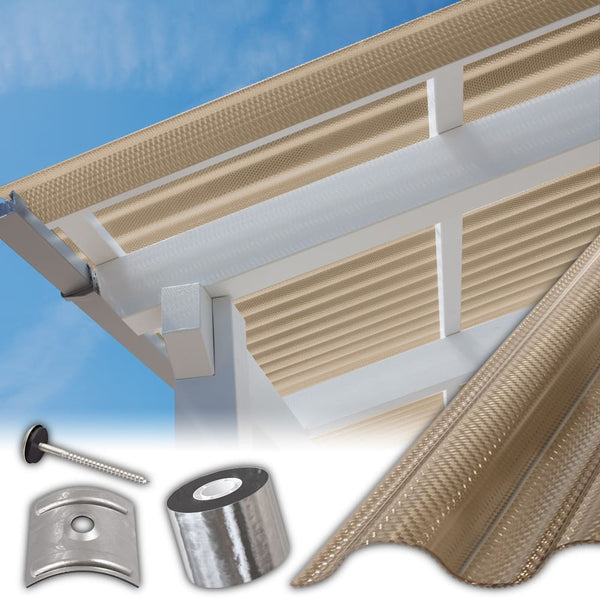 Dachhaut mit Polycarbonat Wellplatten 2,6mm bronze Wabenstruktur